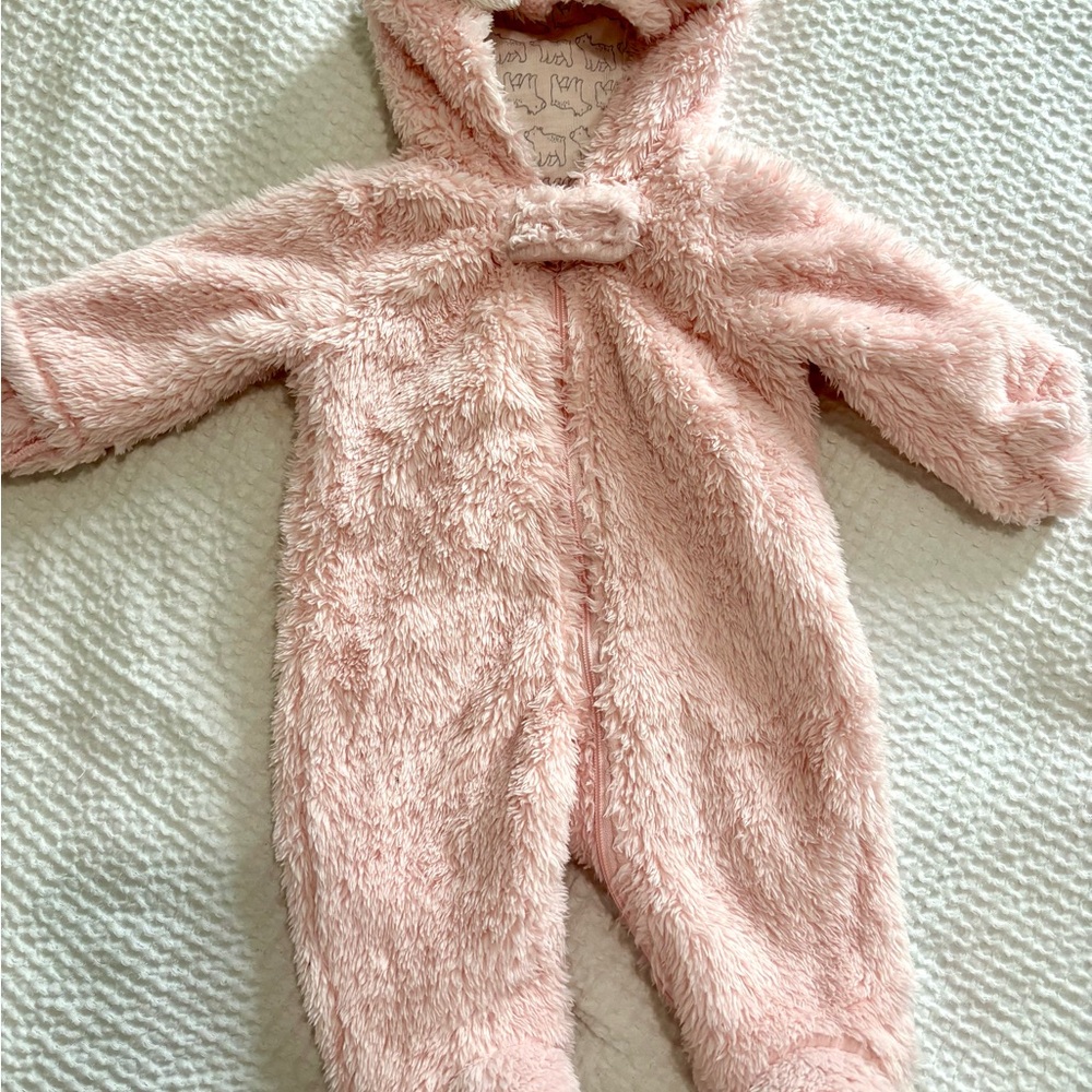 Cozy Pink Fleece Baby One Piece
